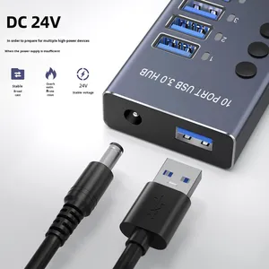 Chất lượng cao 10 trong 1 USB Hub Docking Station chuyển đổi độc lập USB HUB 3.0 với PD QC đa giao diện cho máy tính xách tay - Product Image 5