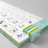 Funky Trade - Juego de Mahjong Americano Profesional Personalizado con Temática Oceánica, 160 Piezas de Acrílico, Juego de Mahjong Grabado de Lujo