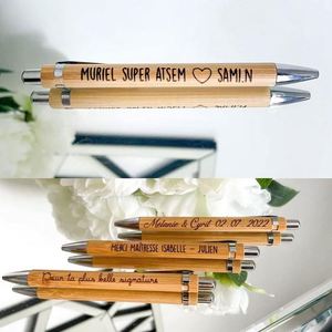 Stylo à bille en bambou écologique personnalisé avec logo WW127, cadeau d'entreprise pour les activités promotionnelles - Product Image 2