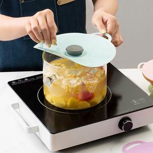 Dual Color Anti <strong>Overflow</strong> Sealing Silicone Pot <strong>Cover</strong> Oil Shielding Silicone Lid Spill Stopper <strong>Cover</strong> for Pot Pan - Product Image 3