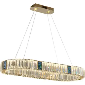 Kristal avize tavan lüks asılı ışıklar daire Modern avizeler yemek odası için Metal kolye hafif paslanmaz çelik