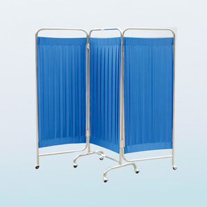Blue Folding <b>Screen</b> 304 Stainless Steel Three Panel Medical Outpatient Use - Product Image 1