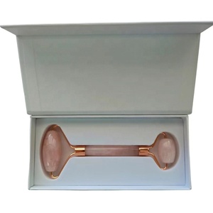100% naturale rosa pietra di quarzo argento rullo facciale in <span class=keywords><strong>giada</strong></span> saldato struttura in metallo <span class=keywords><strong>massaggiatore</strong></span> per il <span class=keywords><strong>viso</strong></span> - Product Image 5