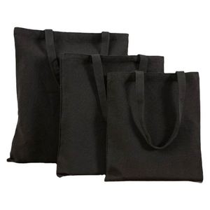 Sac de shopping en toile noire de haute qualité pour sublimation, avec logo personnalisé, réutilisable, en toile de coton vierge - Product Image 1