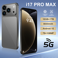 Smartphone Chinois I17 Pro Max 5G Octa Core Triple Caméra 108MP 16Go+1To 8000mAh Charge Rapide Vente Flash Transfrontalière