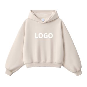 Sweat-shirts à capuche sans cordon de haute qualité 350 g/m², à épaules tombantes, en molleton uni, pour hommes, en coton, pull-over, vente en gros, broderie personnalisée - Product Image 1