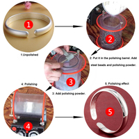 Petite machine à polir les bijoux à moteur pour accessoires en or et argent, nettoyage de pièces de monnaie anciennes en noyer, capacité de 3 kg