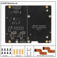 Placa de Desarrollo Raspberry Pi 5PI5 con Interfaz PCIe a SATA Dedicada, Expansión Dual para HDD/SSD, Modelo X1006