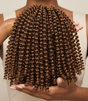 Tresses au crochet Spring Twist de 8 pouces, bouclées, style africain, synthétiques haute température