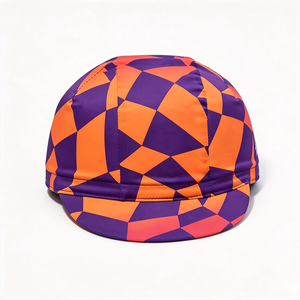 Geometric Print 100% Polyester Canvas Cycling Cap Purple Orange Quick Dry Outdoor Travel Sport Cap Breathable Streetwear Unisex - Product Image 5