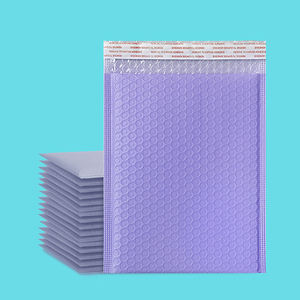 Sac à bulles en film co-extrudé biodégradable écologique violet 11x13+4CM, épais, pour cosmétiques, bijoux, CD, enveloppe personnalisée avec logo - Product Image 1