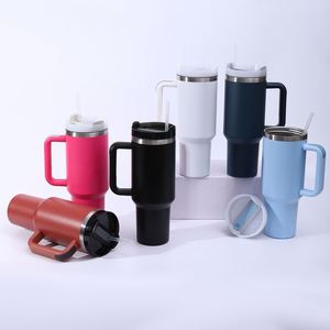 Gobelet de voyage isotherme en acier inoxydable 30oz H2.0 avec poignée, couvercle et paille, antidérapant, personnalisable avec logo OEM - Product Image 6