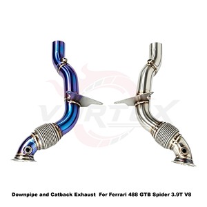 ชุดท่อไอเสียแบบวาล์ว Vortex Blue Burnt Titanium สำหรับ Ferrari 488 GTB Spider 3.9T V8 แบบติดตั้งได้โดยตรง - Product Image 5