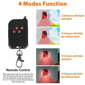 Hundebellgeräusche und Schussgeräusche unterstützen die Aufnahme von 13 Soundtypen, Stroboskoplichter, Solaralarm mit Bewegungssensor für den Außenbereich - Product Image 3