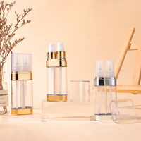 Fond de teint liquide à double chambre, emballage cosmétique, double tube comme pompe à lotion en plastique, vaporisateur de brouillard avec double tête de pompe