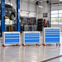 Armoire à outils mobile robuste en acier à quatre, cinq ou six tiroirs, avec panneau perforé en option, pour garage, atelier, usine, réparation (OEM/ODM)