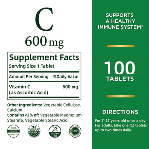 Complément alimentaire personnalisé à la vitamine C saveur orange, soutient la santé antioxydante, comprimés de vitamine C 600 mg pour hommes et femmes - Product Image 4