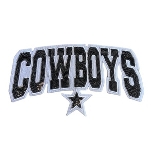 DALLAS cao bồi tùy chỉnh được thiết kế sắt trên các bản vá lỗi với mũ bảo hiểm mô hình cho quảng cáo và trang trí thêu - Product Image 2