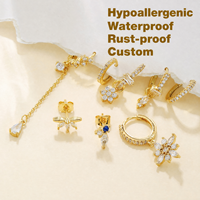 Ensemble de bijoux fins ZUOLA, 8 pièces, boucles d'oreilles pendantes, boucles d'oreilles à clous S925, ensembles de boucles d'oreilles dorées pour plusieurs piercings