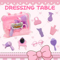 Valise de jeu d'imitation en plastique de haute qualité avec maquillage et oreiller jouet pour filles