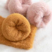 WUYANG FACTORY Ins hiver épais 2023 hiver couleur unie Faux vison laine dormir équipage chaud moelleux chaussettes pour les femmes