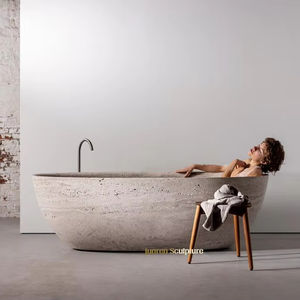 עיצוב חדש יוקרה למבוגרים מזור מגולף יד מגולף טבעי אבן גרניט מקלחת אמבטיה טרוורטין - Product Image 1