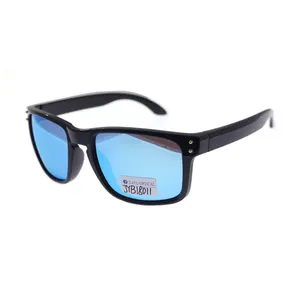Benutzer definierte Logo Werbung recycelte Kunststoff quadratische Lentes de Sol Männer schwarze Sonnenbrillen Sonnenbrille Sonnenbrille