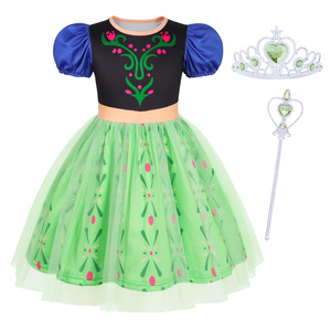 Carnaval Cosplay disfraces de niña Elsa Anna <span class=keywords><strong>Rapunzel</strong></span> vestidos disfraz de Halloween TV y película disfraz de princesa con varita de corona - Product Image 4