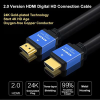 Cable Coaxial OEM ODM de 1.5M para 18Gbps 4K 60Hz, Chapado en Oro, con Blindaje Trenzado y Cubierta de PVC Azul, para Reproductor de DVD, Monitor, Computadora