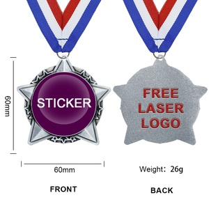 เหรียญรางวัลโลหะรูปดาวแบบกำหนดเองราคาถูกจากผู้ผลิตทองคำ สำหรับงานซับลิเมชั่นและริบบิ้น - Product Image 2