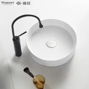 Yuson YS28528 Round Shape Vessel Slim Edge Ceramic Above Counter Sink bathroom sink wash basin