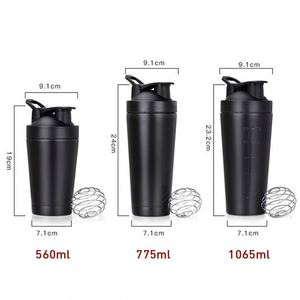 Bouteille isotherme en acier inoxydable avec logo personnalisé, shaker à protéines pour la salle de sport, grande capacité, bouteilles d'eau de sport avec logo - Product Image 4