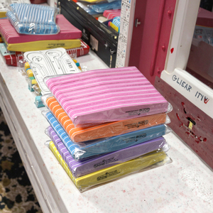 Professional High Quality Mini Nail File Set Double Side 100/180 Emery Board Square Zebra Design Custom Logo Hot Sale