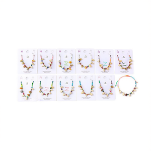 Tobillera con Cuentas de Arcilla y Conchas, Acero Inoxidable, Hecha a Mano, 12 Piezas, Joyería de Moda - Product Image 1