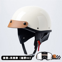Casque d'été pour hommes et femmes léger Vintage Open Face Casque Retro All-Match Scooter électrique Batterie de voiture Nouveau casque d'été