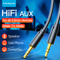 Câble audio-vidéo Mindpure Aux Twisted Pair 2 RCA XLR 3,5 mm avec blindage tressé et conducteur en cuivre nu pour moniteur et home cinéma