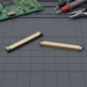 814JUXXPTX-43 Conectores Flexibles (FFC FPC) de Tecnología Ariba SMT, Ángulo Recto, Bronce Fosforoso, Recubiertos de Estaño, Paso de 1 mm, 4~30 Pines, Altura de 2 mm - Product Image 2