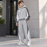 Ensemble de survêtement personnalisé pour homme, sweat-shirt à blocs de couleur, 2 pièces, streetwear, pour un usage quotidien décontracté