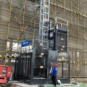 Treuil de construction à double cage Dahan SC100/100, vitesse de 0 à 30 m/min, hauteur maximale de 60 m, haute efficacité, capacité de charge nominale de 1000 kg - Product Image 2