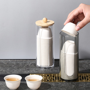 Kung Fu <b>Tea</b> <b>Cup</b> <b>Set</b> 40-60 Pcs Off White Round With Lid Travel <b>Tea</b> <b>Set</b> Disposable <b>Cup</b> High Temperature Resistant - Product Image 3