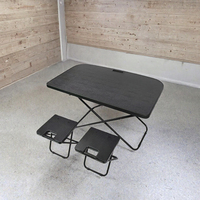 Ensemble table et chaises de pique-nique pliantes portables de luxe, modernes, en plastique, petit coffre, table de camping autoportante, intérieur de voiture Tesla Model Y