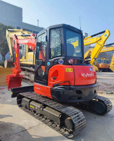 Mini-excavatrice sur chenilles hydraulique d'occasion Kubota KX163 d'origine japonaise, haute performance