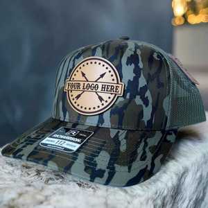 Wholesale Blank Gorras Outdoor Sports Hunting Cap Custom Leather <b>Patch</b> Logo Camo Richardson 112 Trucker Hat - Product Image 4