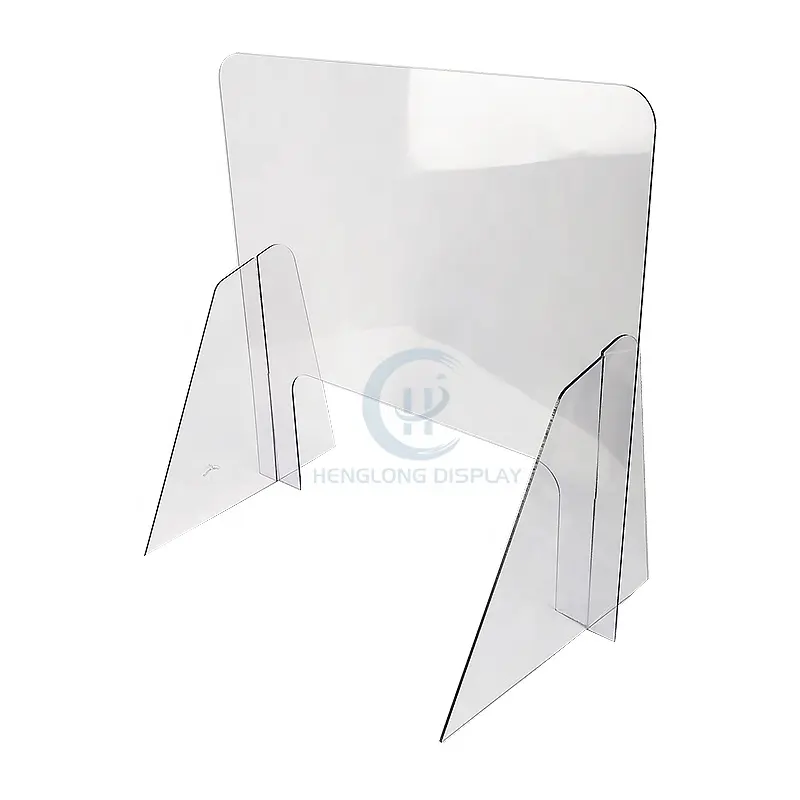 Office plastic acrylic desk dividers brackets standing acrylic acrylic sneeze guard anti-droplet partition for school