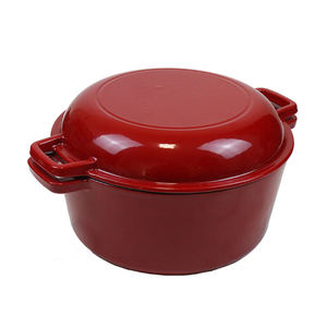 Plaque de cuisson en fonte 2 en 1, Logo personnalisé, en fonte émaillée, four néerlandais à Double usage avec couvercle de cuisson - Product Image 2