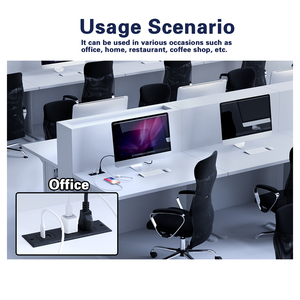 Tùy chỉnh chúng tôi tiêu chuẩn Bàn đồ nội thất ổ cắm bảng ổ cắm máy tính để bàn gắn lõm Dải điện với 2 AC cửa hàng kép USB 5v2.1a - Product Image 5