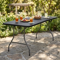 Table pliante en plastique d'extérieur, directement de l'usine, pour jardin et cour, facile à transporter