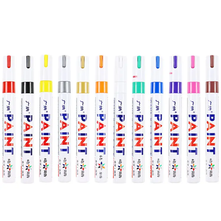 ขายร้อน 12 สีอุปกรณ์เสริมสีปากกามาร์กเกอร์ DIY กันน้ําถาวรอัลบั้ม Graffiti ปากกาน้ํามันรถยางสีปากกามาร์กเกอร์