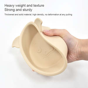 Durable Kids Suction Bowl With Lid Solid Pattern Easy Clean Dishwasher Safe Bpa Free Soft Non Toxic New Design Wholesale Baby Pr - Product Image 3