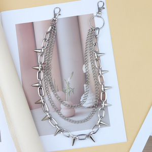 โซ่คาดเอวหลายชั้น สไตล์พังก์ ประดับหนาม ทำจากโลหะผสมสังกะสี เครื่องประดับแฟชั่นแนวสตรีทลำลองสำหรับผู้ชายและผู้หญิง - Product Image 4